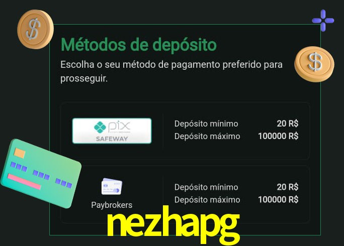 O cassino nezhapg oferece uma grande variedade de métodos de pagamento